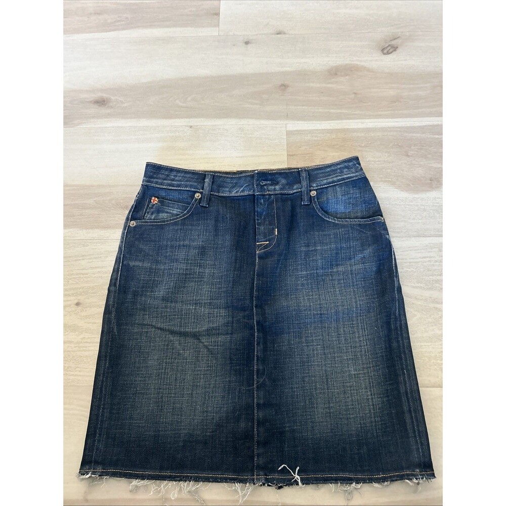 Hudson Los Angeles denim distressed raw hem look Size 27 skirt